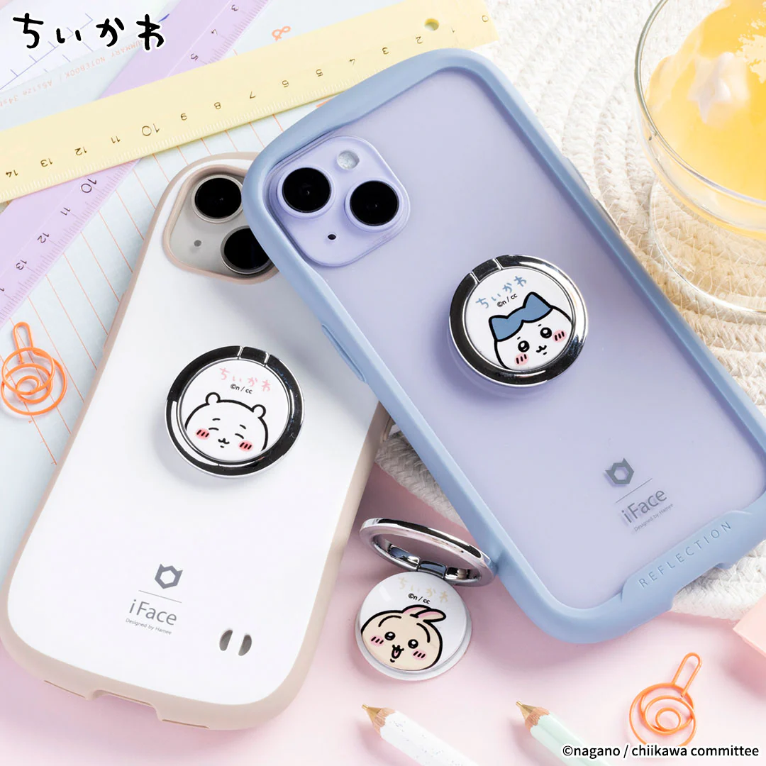 ちいかわ iFace Finger Ring Holder フラットタイプ(ハチワレ/アップ) - Image 2