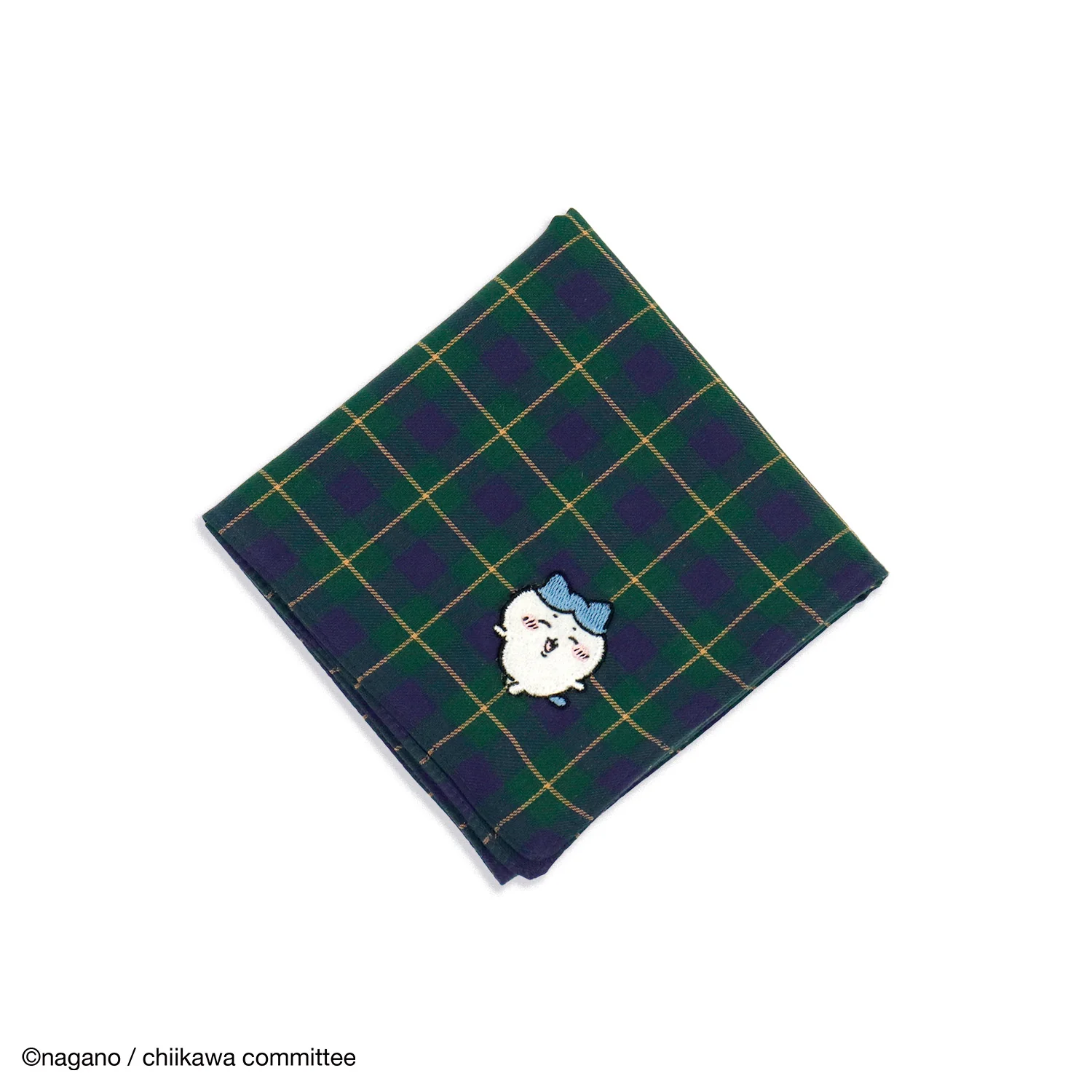 ちいかわ 布帛ハンカチ(タータンチェックA グリーン) - Image 2