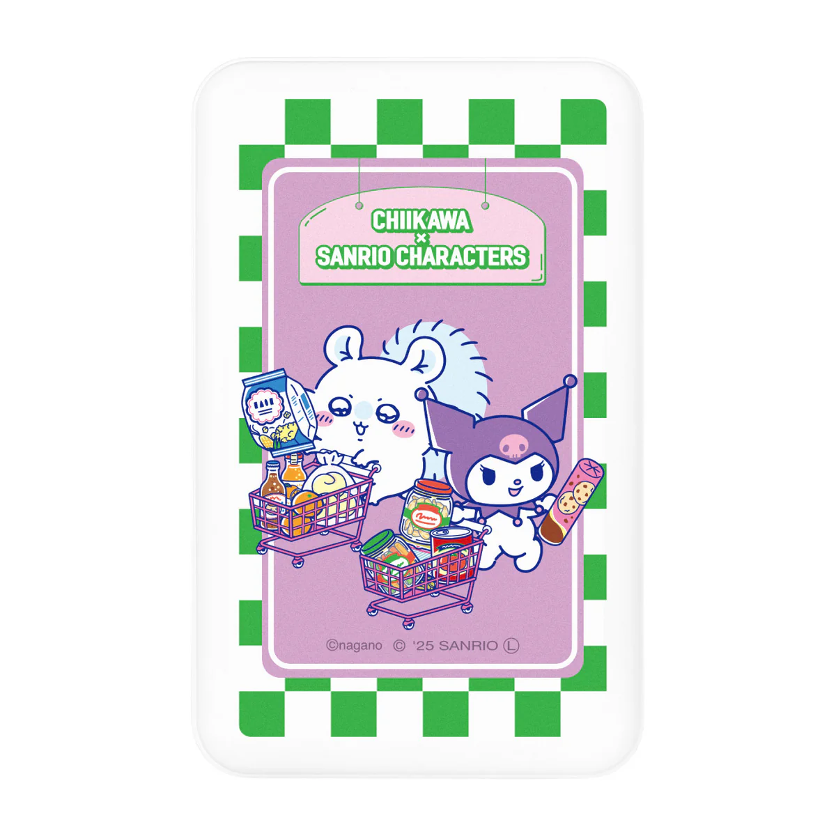 ちいかわ×サンリオキャラクターズ スーパーマーケットなMagSafe対応 ワイヤレスリチウム充電器 5000mAh（モモンガ＆クロミ）