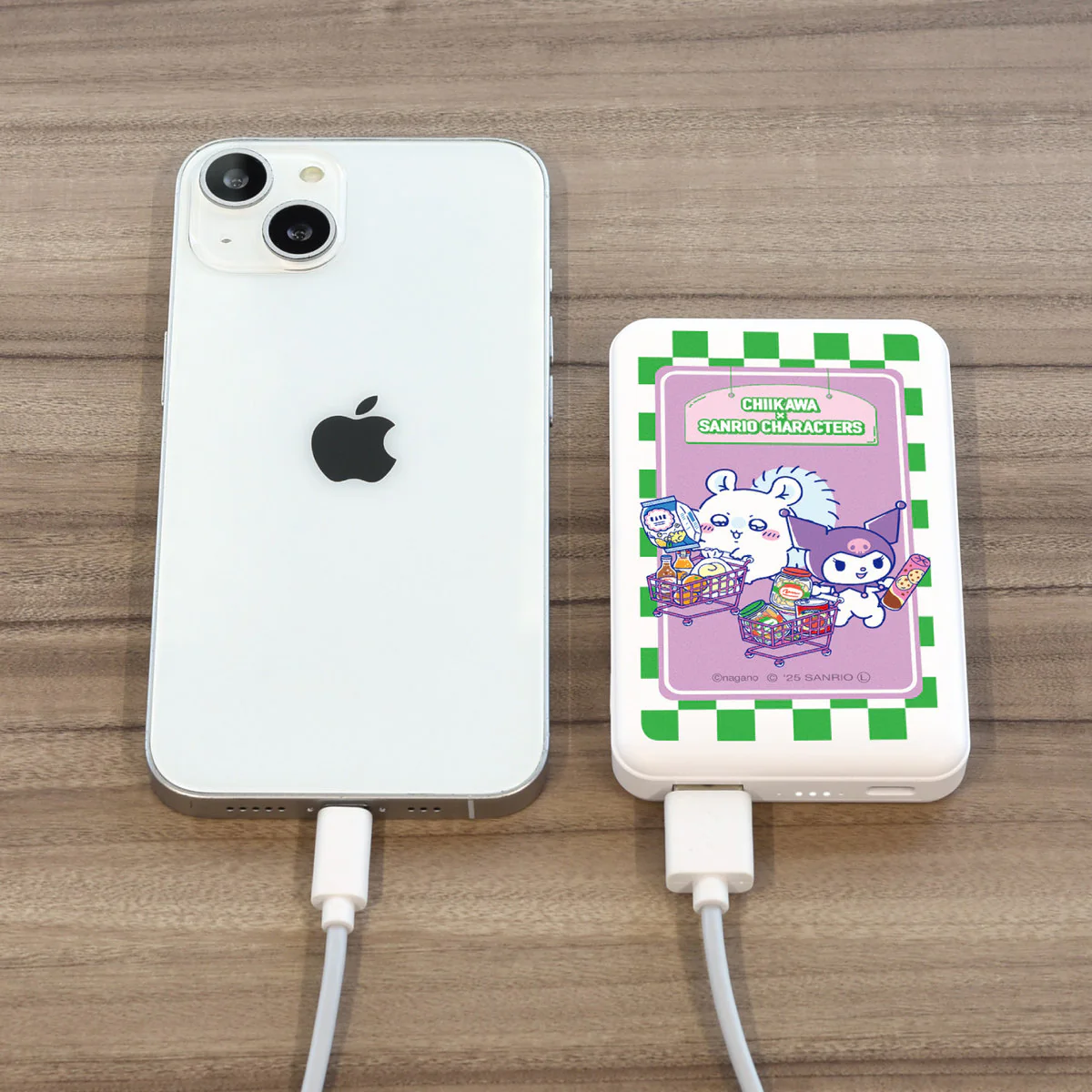 ちいかわ×サンリオキャラクターズ スーパーマーケットなMagSafe対応 ワイヤレスリチウム充電器 5000mAh（モモンガ＆クロミ） - Image 3