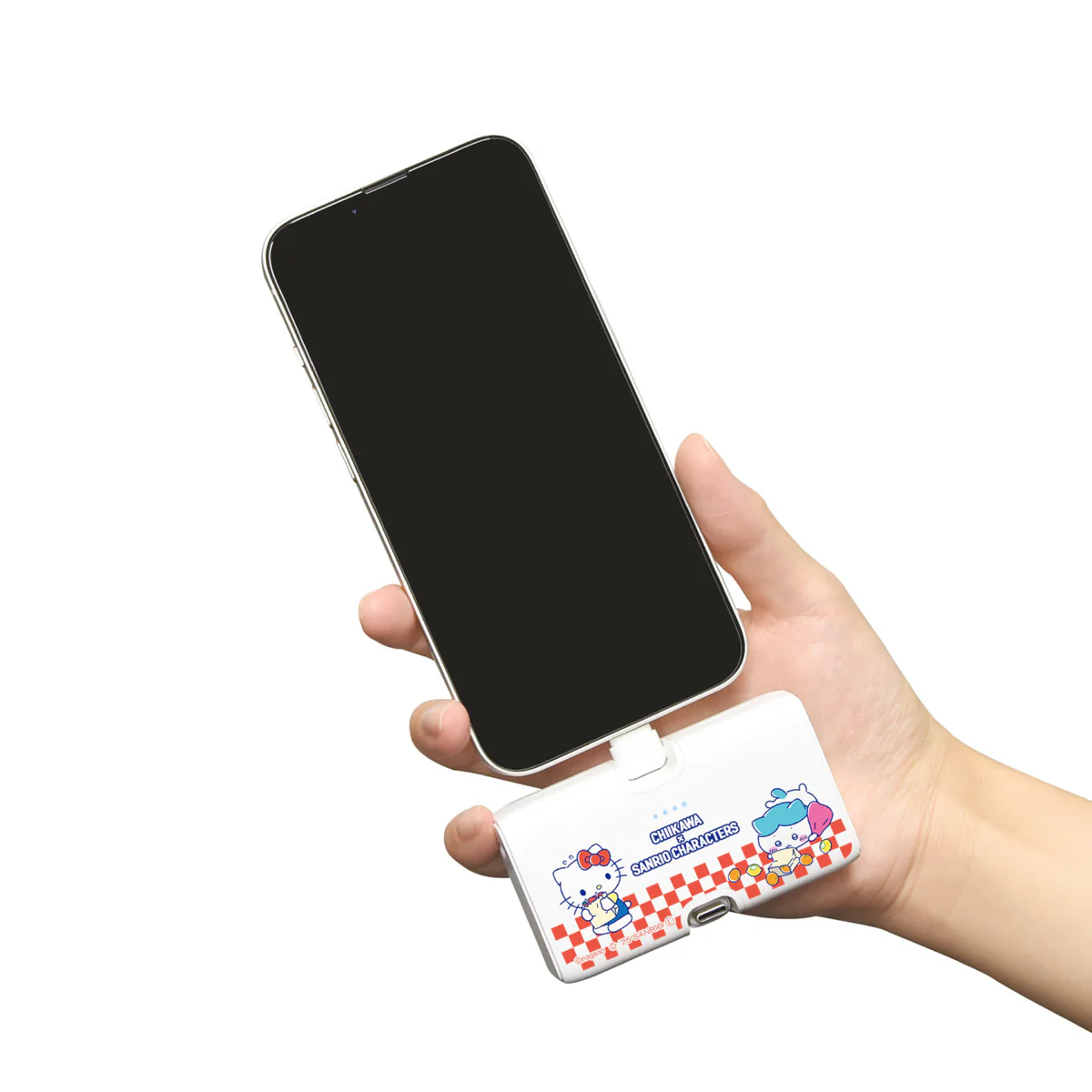 ちいかわ×サンリオキャラクターズ スーパーマーケットなLightning/Type-Cコネクタ付き リチウムイオン充電器 4000mAh(ハチワレ&ハローキティ) - Image 2