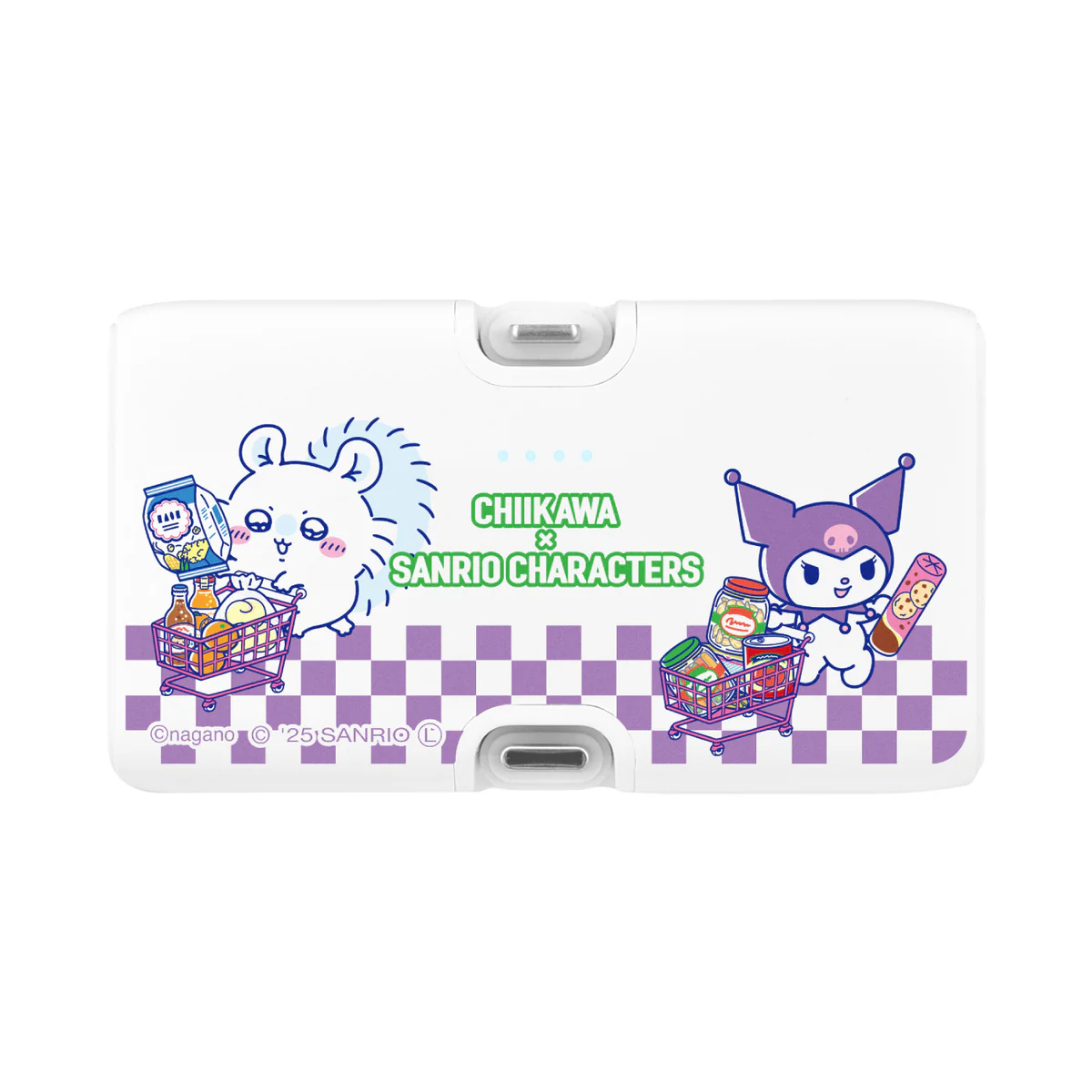 ちいかわ×サンリオキャラクターズ スーパーマーケットなLightning/Type-Cコネクタ付き リチウムイオン充電器 4000mAh(モモンガ&クロミ)