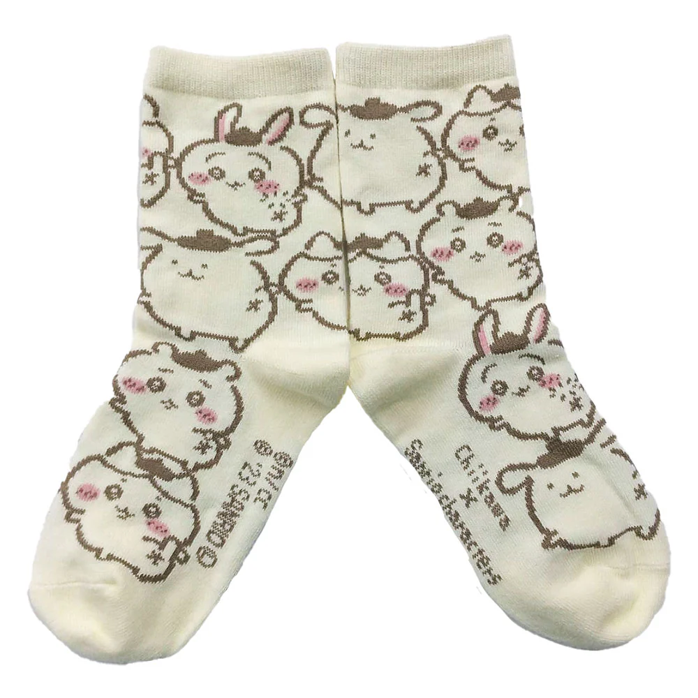 ちいかわ×サンリオキャラクターズ クルーソックス（ポムポムプリン総柄） キッズ用