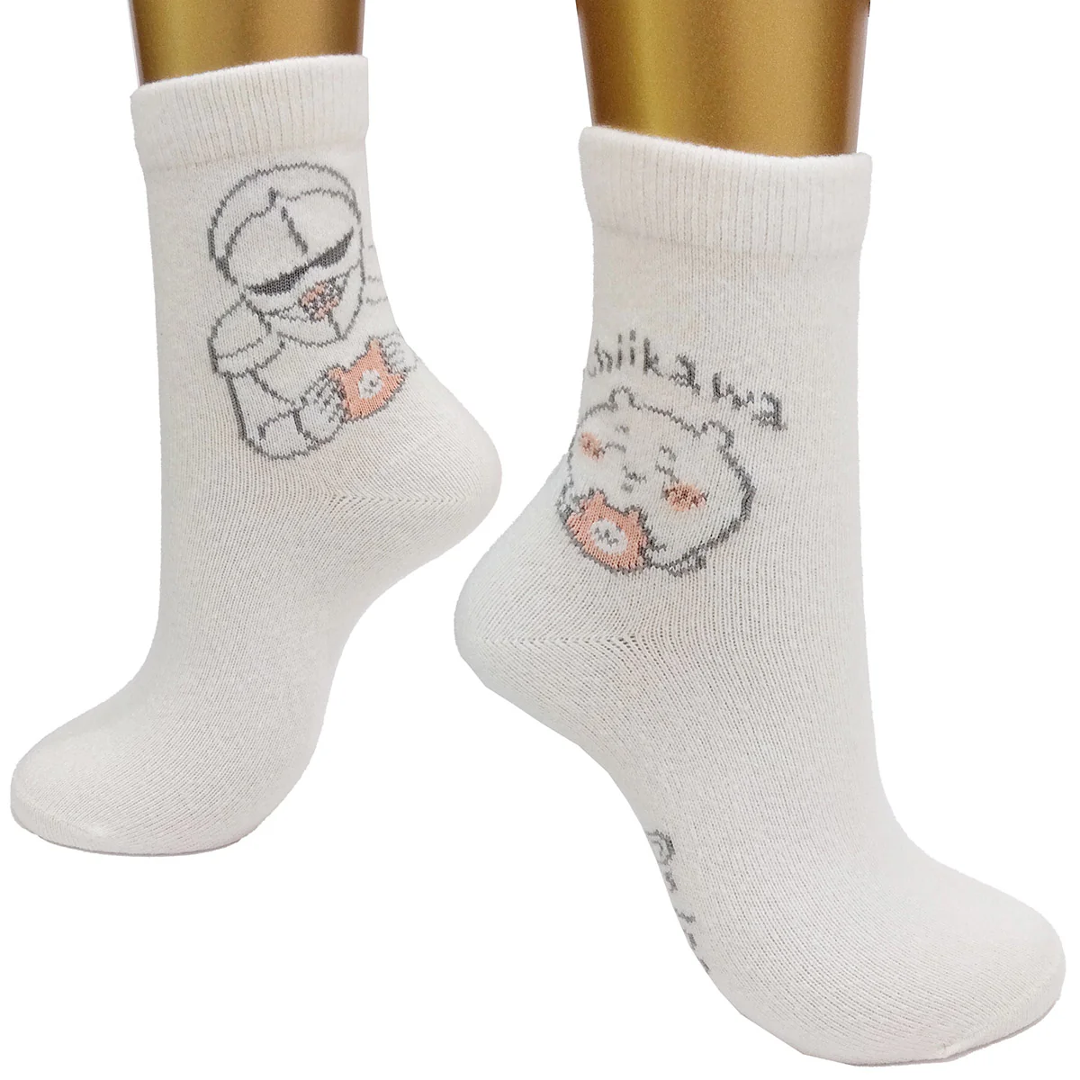 ちいかわ ルームソックス 2Pセット(ちいかわ オフホワイト・ピンク) レディース用 - Image 6