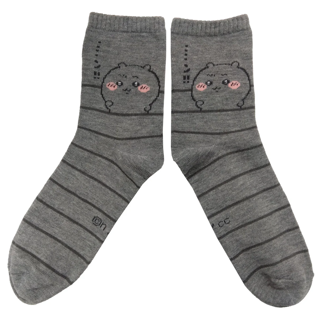 ちいかわ クルーソックス（ちいかわ決意 グレー） メンズ用