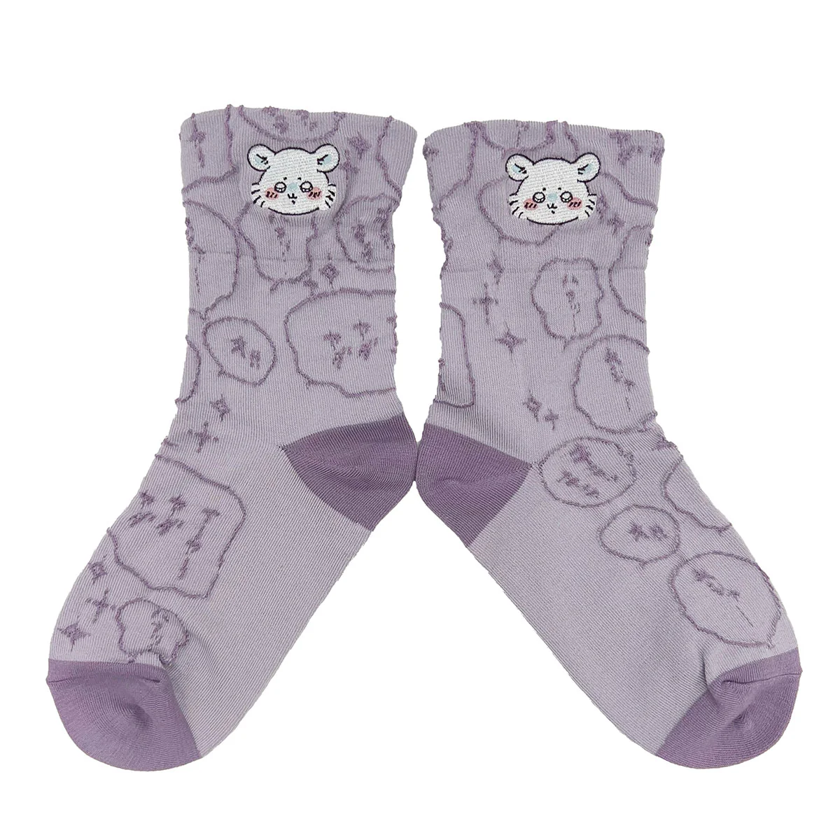ちいかわ フロート刺繍クルーソックス（モモンガ パープル） レディース用 - Image 3