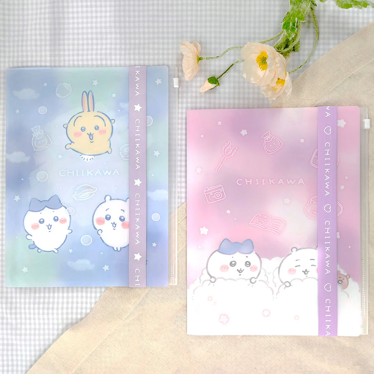 ちいかわ ロゴテープ付き6Pクリアファイル(ふわふわおやすみ) - Image 2