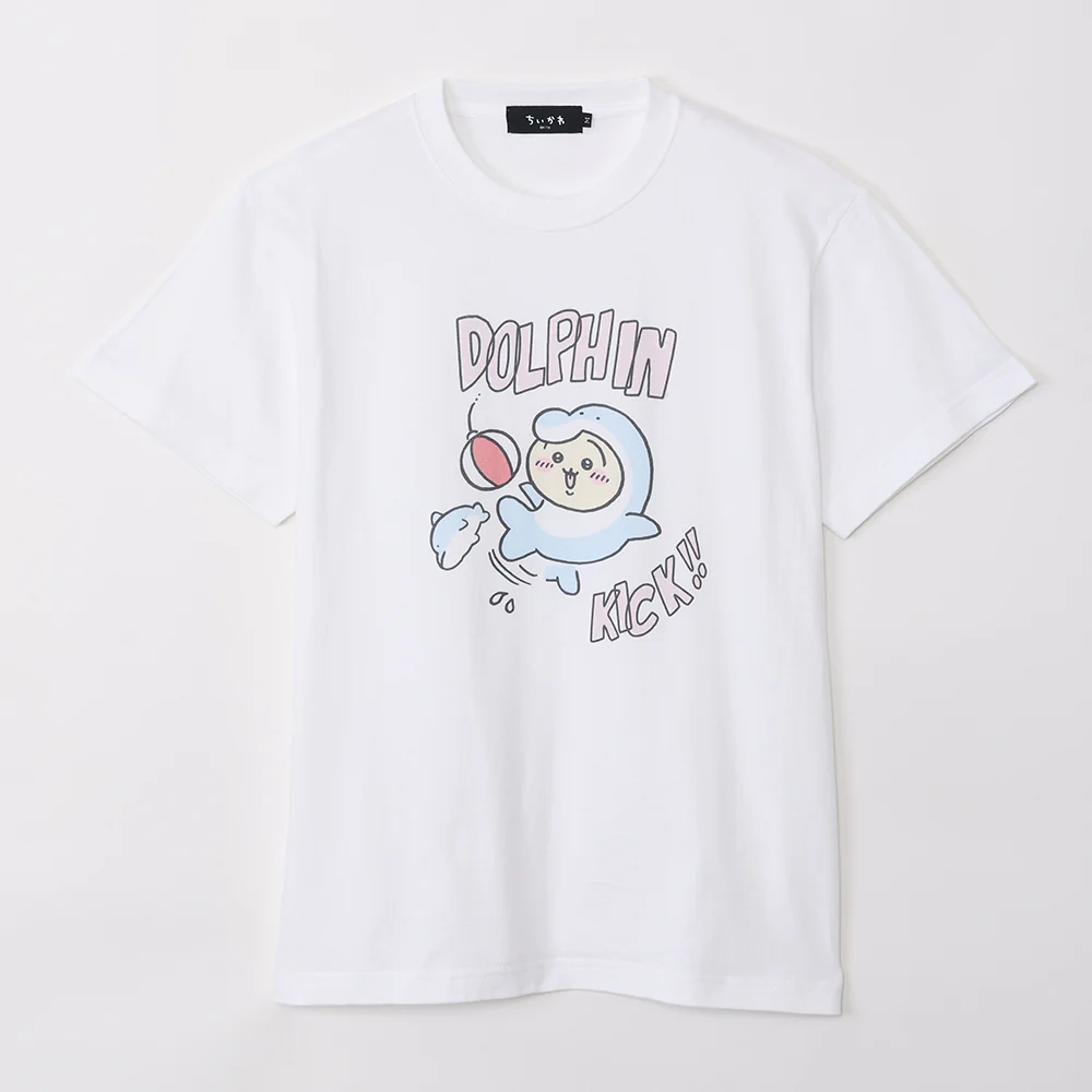 ちいかわ水族館 Tシャツ ドルフィンキック ホワイト（イカミラー付）