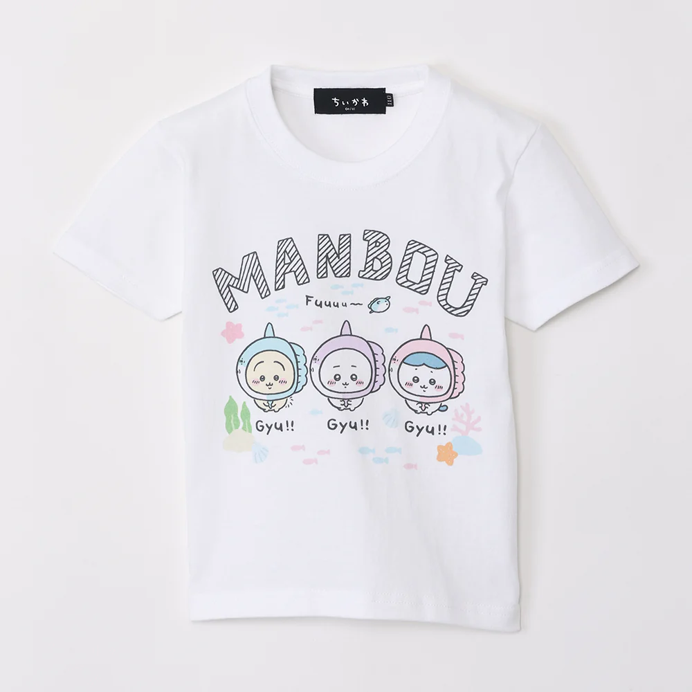 ちいかわ水族館 キッズTシャツ マンボウ ホワイト（カメミラー付）