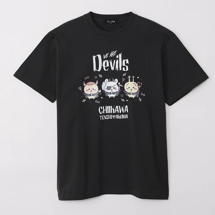 ちいかわ てんし♡あくま Tシャツ(WE ARE DEVILS スミ)