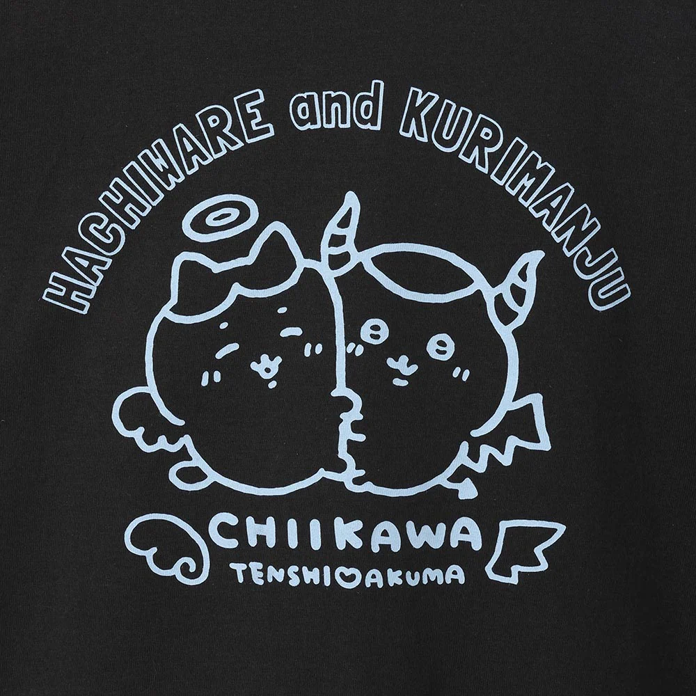 ちいかわ てんし♡あくま Tシャツ（ハチワレ＆くりまんじゅう スミ） - Image 2