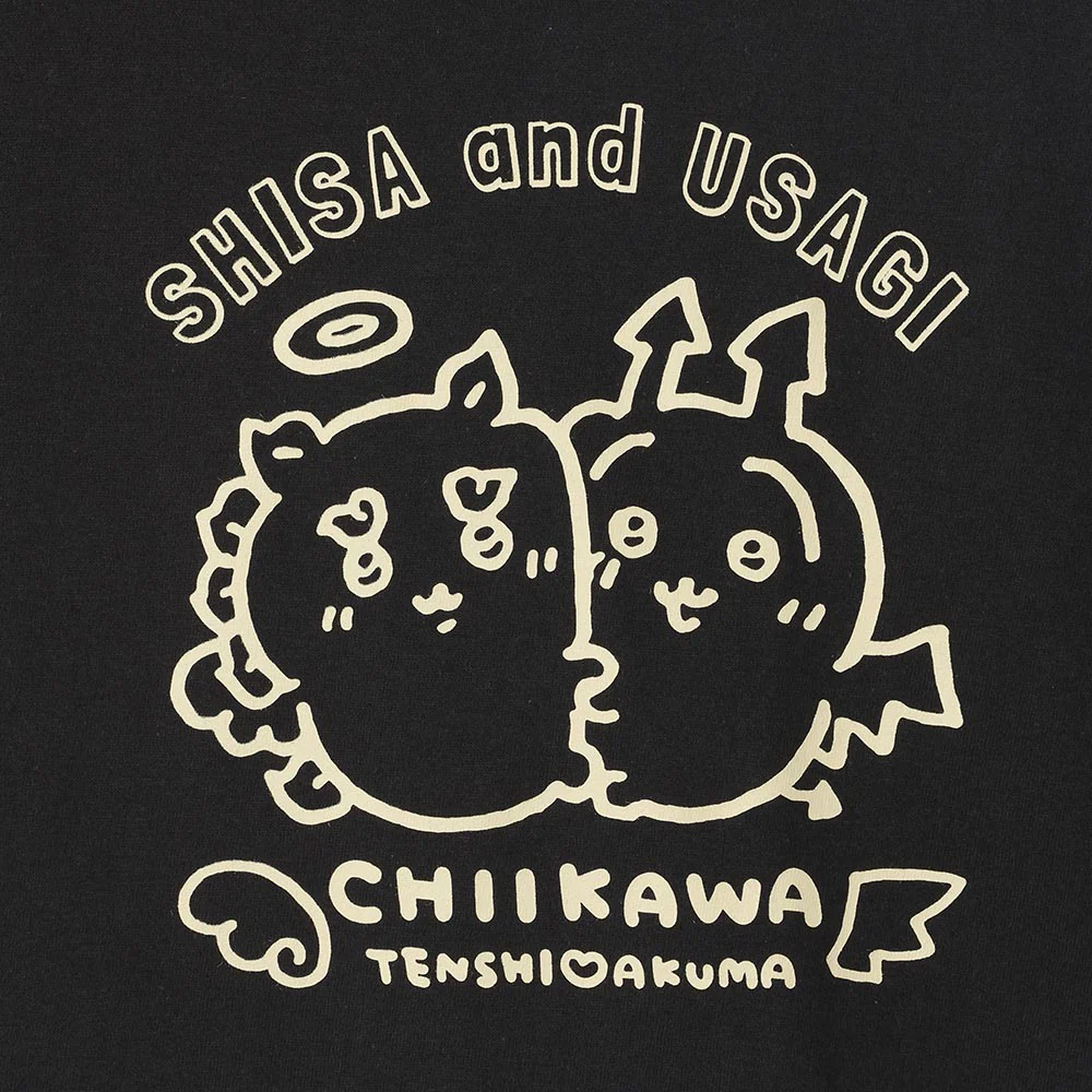 ちいかわ てんし♡あくま Tシャツ（うさぎ＆シーサー スミ） - Image 2