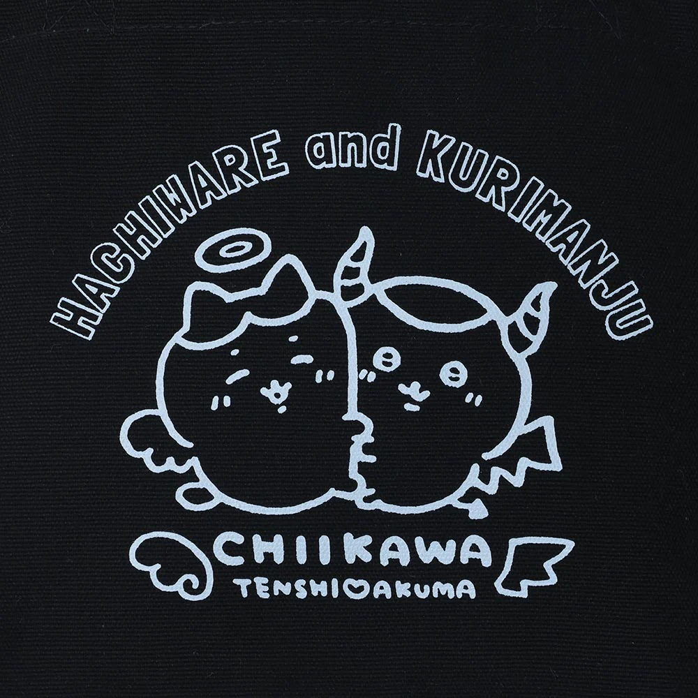 ちいかわ てんし♡あくま ランチトートバッグ(ハチワレ&くりまんじゅう ブラック) - Image 2
