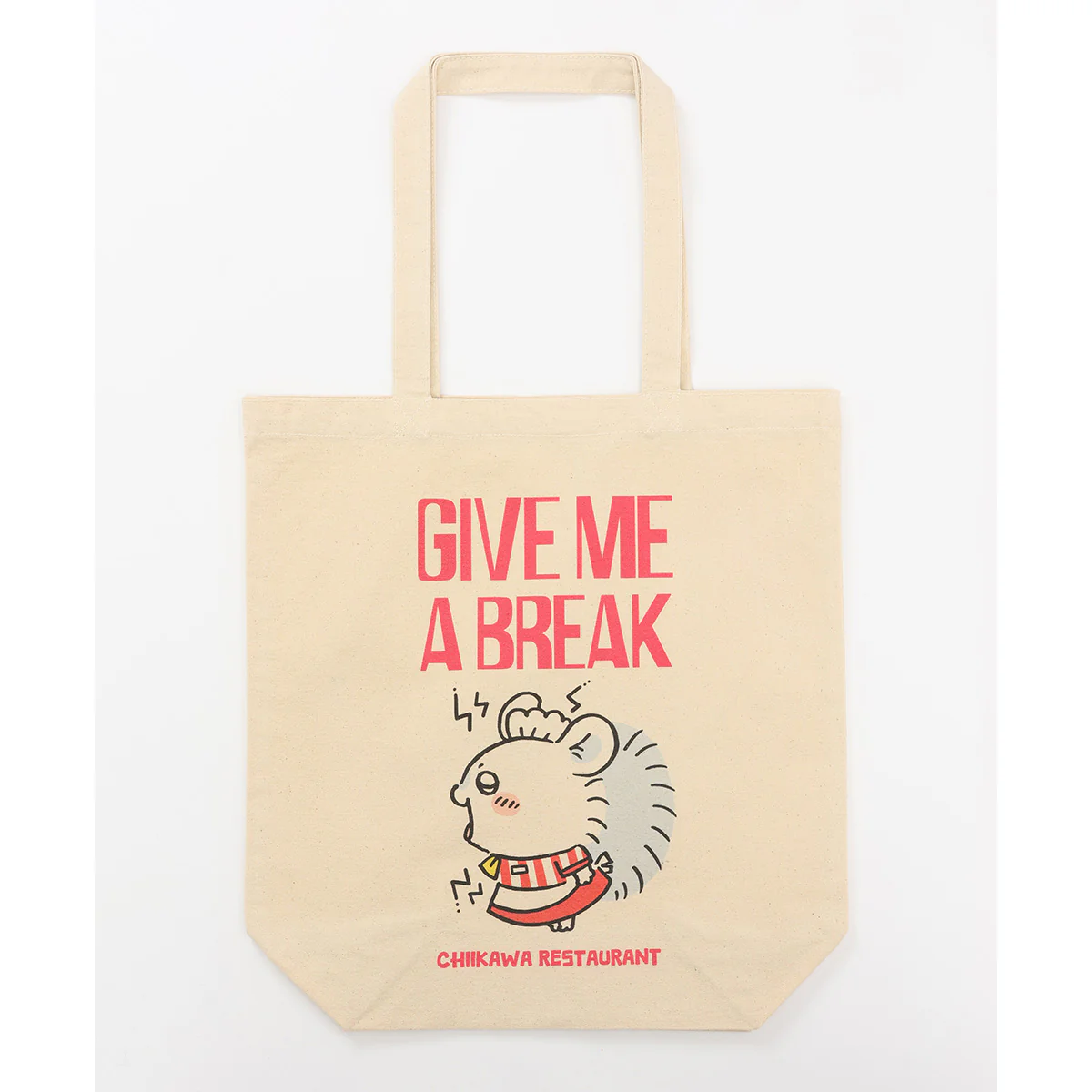 ちいかわ ちいかわレストラン トートバッグ GIVE ME A BREAK ナチュラル
