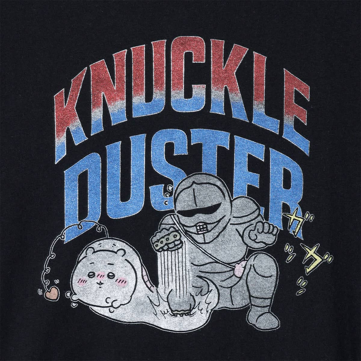 ちいかわ Tシャツ KNUCKLE DUSTER ブラック - Image 2