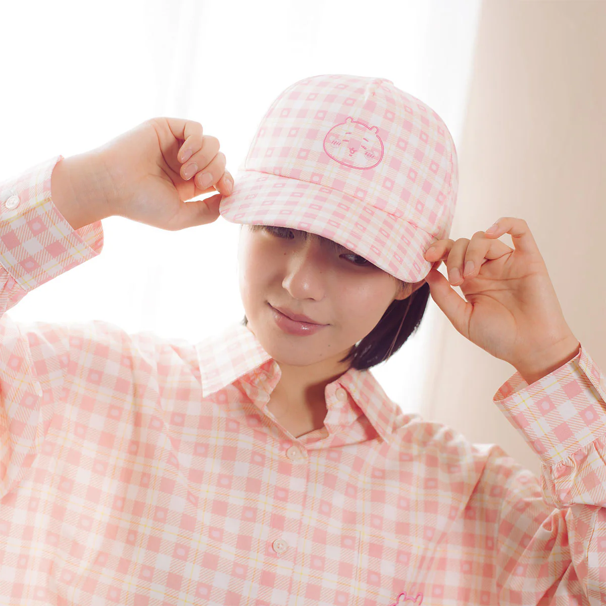 ちいかわ チェックシリーズ CAP ちいかわ ピンク - Image 2