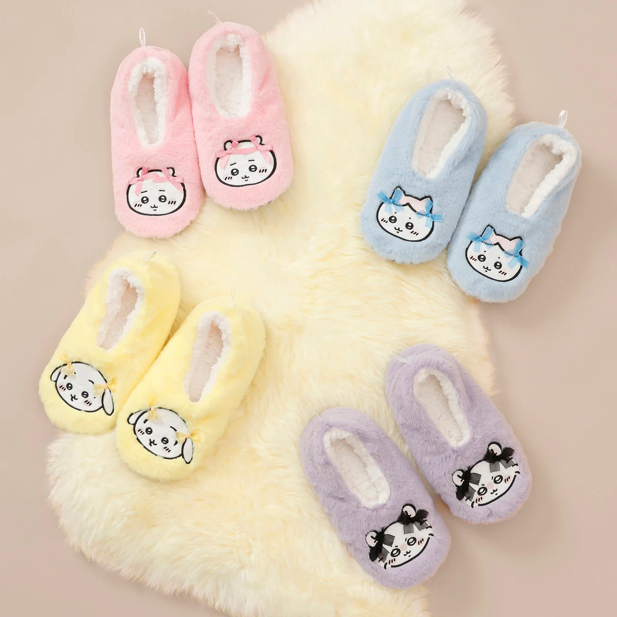 ちいかわ ルームシューズ モモンガリボン パープル - Image 2
