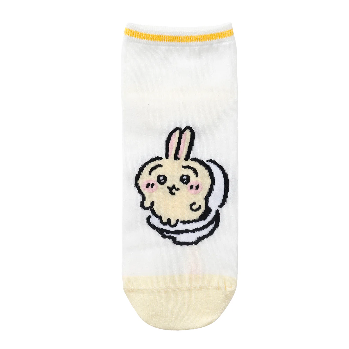 ちいかわ クルーソックス うさぎトイレ イエロー