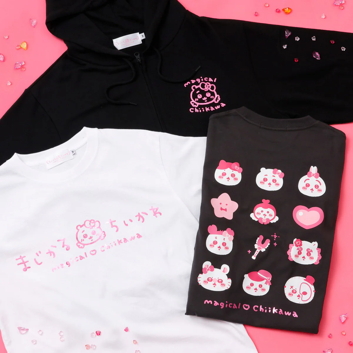 ちいかわ まじかるちいかわ ZIPパーカー キラキラ ブラック - Image 6