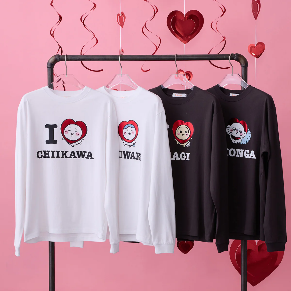 ちいかわ 長袖Tシャツ I LOVE MOMONGA スミ - Image 3