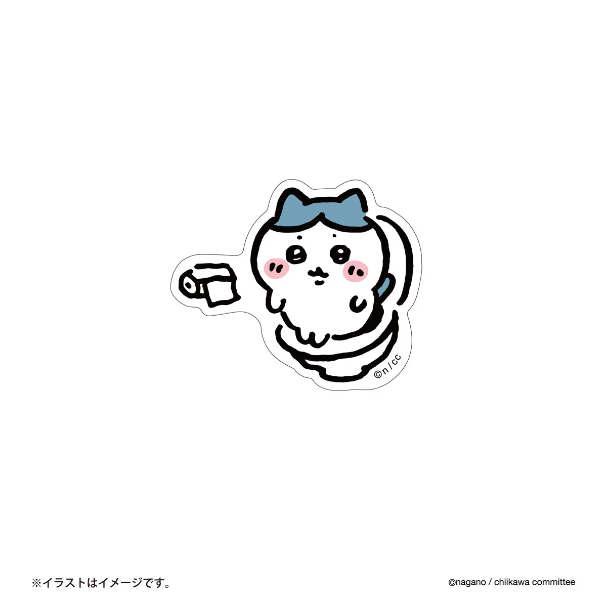 ちいかわ トイレットなスマホに貼れるサイズのステッカー（ハチワレ）