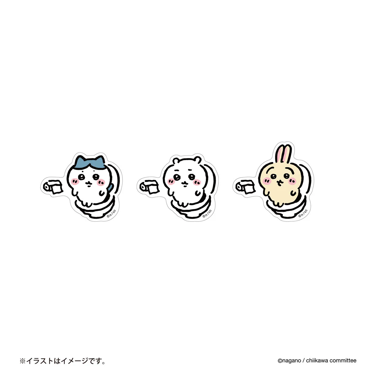 ちいかわ トイレットなスマホに貼れるサイズのステッカー（うさぎ） - Image 2