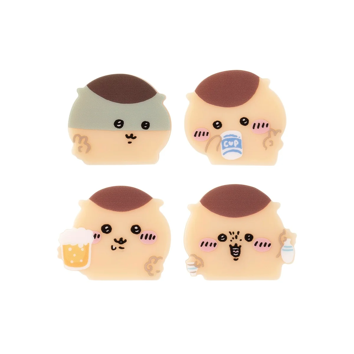 ちいかわ 4個セットアクリルバッジ（ピースなくりまんじゅう） - Image 3
