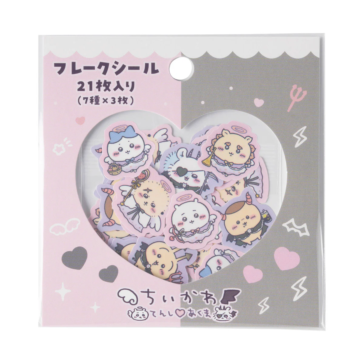 ちいかわ てんし♡あくま フレークシール - Image 3