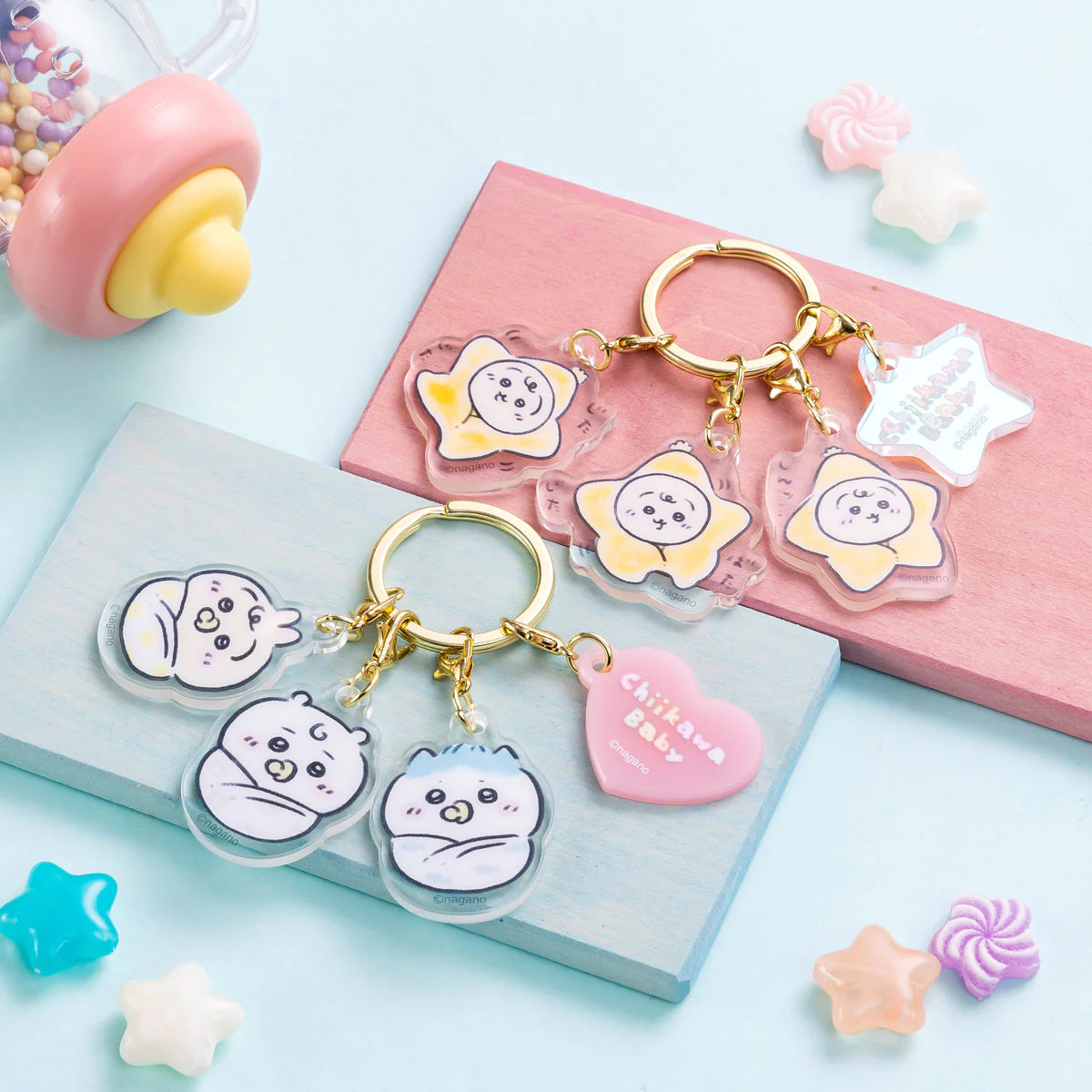 ちいかわ Chiikawa Baby おくるみなアクリルチャームセット(星おくるみなうさぎ) - Image 2