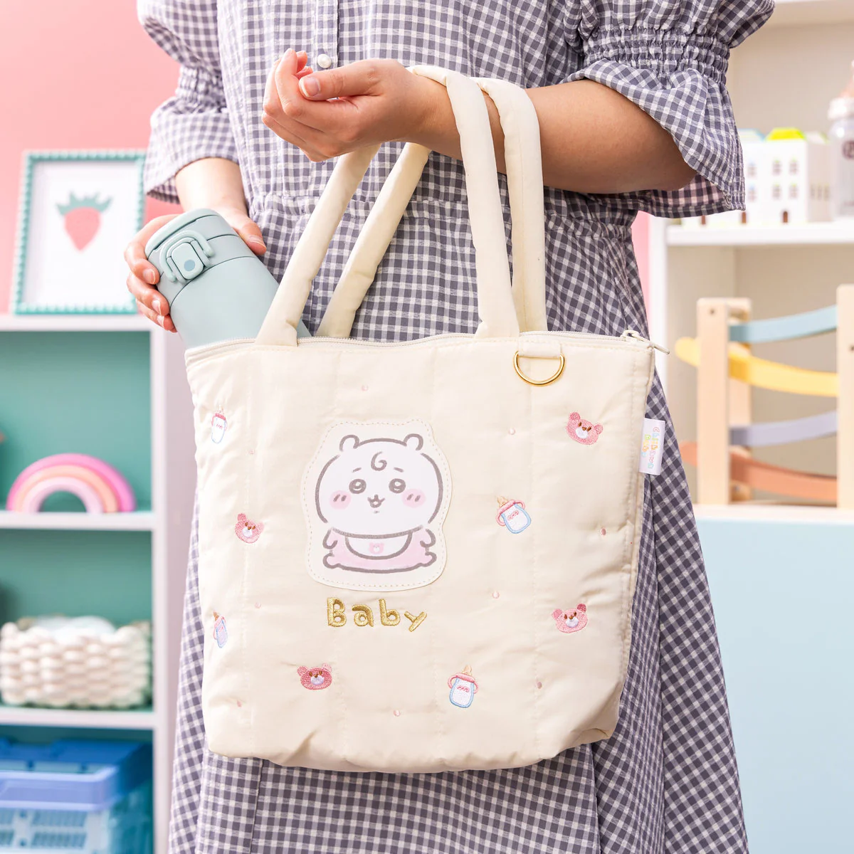 ちいかわ Chiikawa Baby キルティングトートバッグ(ハチワレ) - Image 3