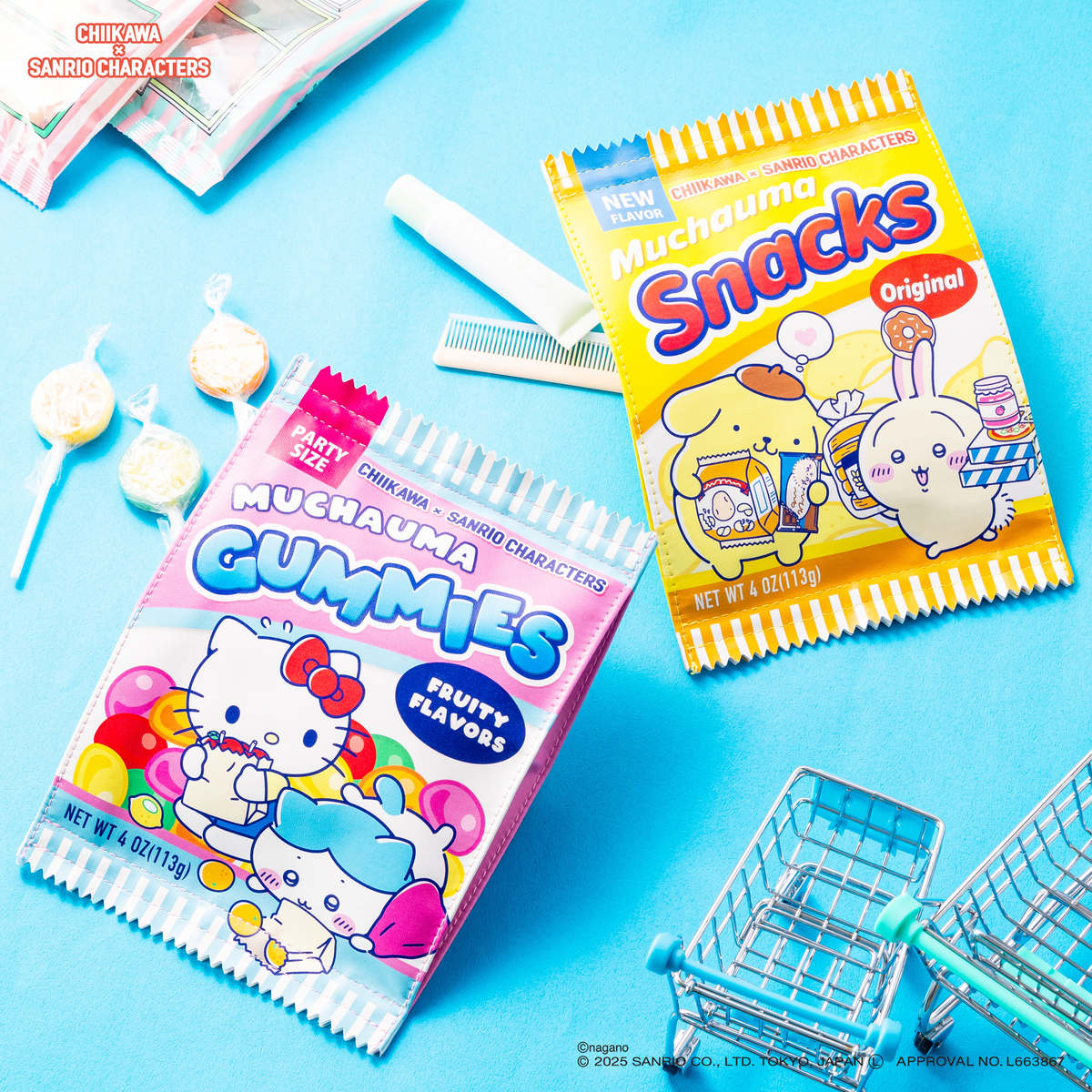 ちいかわ×サンリオキャラクターズ スーパーマーケットなスナックポーチ（うさぎとポムポムプリン） - Image 2