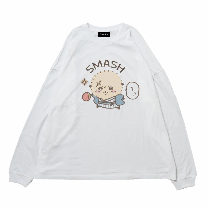 ちいかわ観光 ビックシルエットL/S Tシャツ スマッシュ(ホワイト) - Image 2