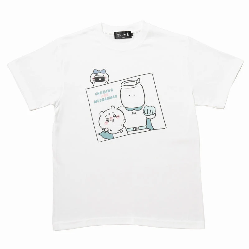 ちいかわ Tシャツ むちゃうマン写真 ホワイト