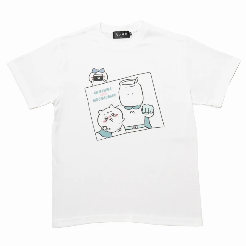 ちいかわ Tシャツ むちゃうマン写真 ホワイト - Image 4