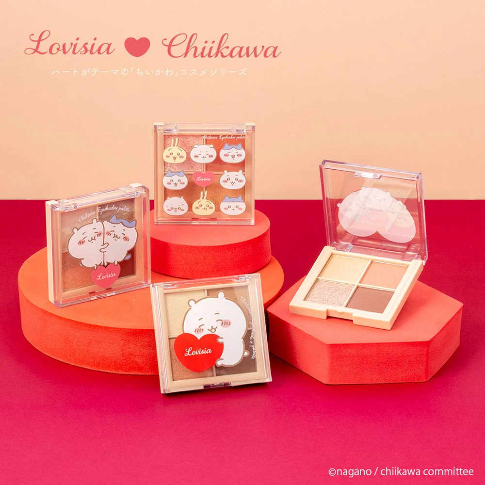 ちいかわ Lovisia アイシャドウパレット（ちいかわ＆ハチワレ＆うさぎ（ハート） - Image 3