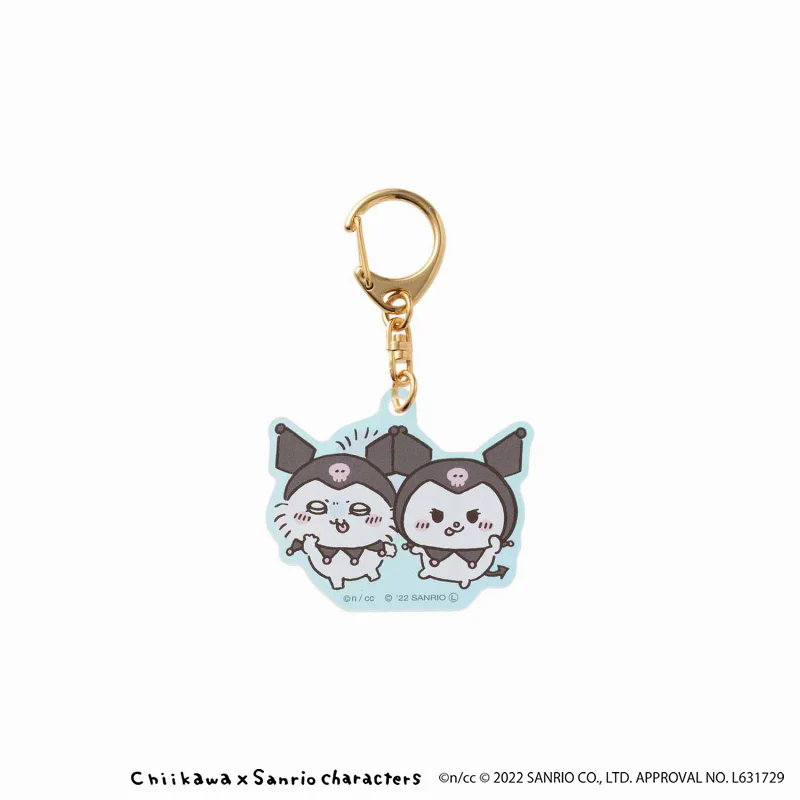 ちいかわ×サンリオキャラクターズ オーロラアクリルキーホルダー(モモンガ・クロミ) - Image 3
