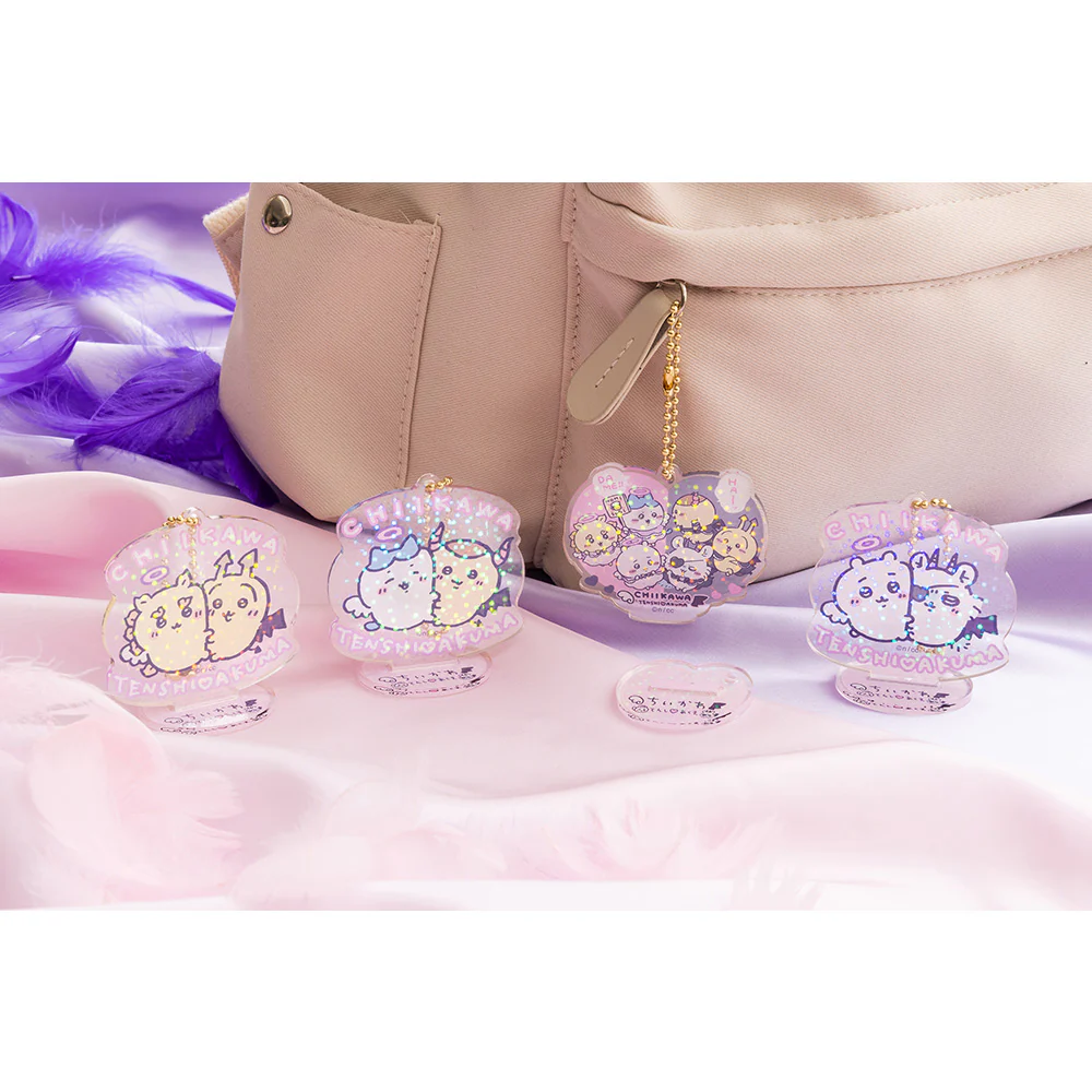 ちいかわ てんし♡あくま アクスタにもなるホログラムアクリルキーホルダー(ハート) - Image 2