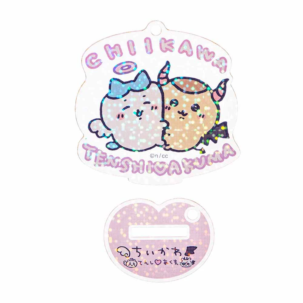 ちいかわ てんし♡あくま アクスタにもなるホログラムアクリルキーホルダー(ハチワレとくりまんじゅう) - Image 3