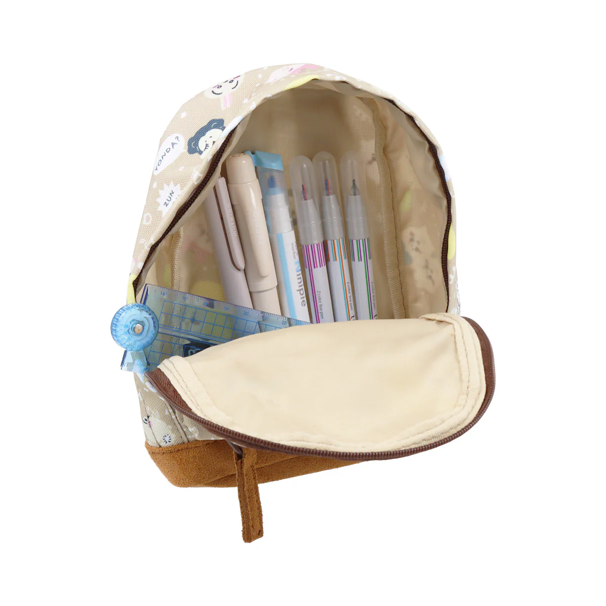 ちいかわ ペンケース BACKPACK ボトムスウェード OD28（ベージュ） - Image 6