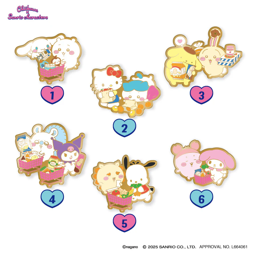 ちいかわ×サンリオキャラクターズ スーパーマーケットなピンズコレクション！（全6種）1BOX 6個入