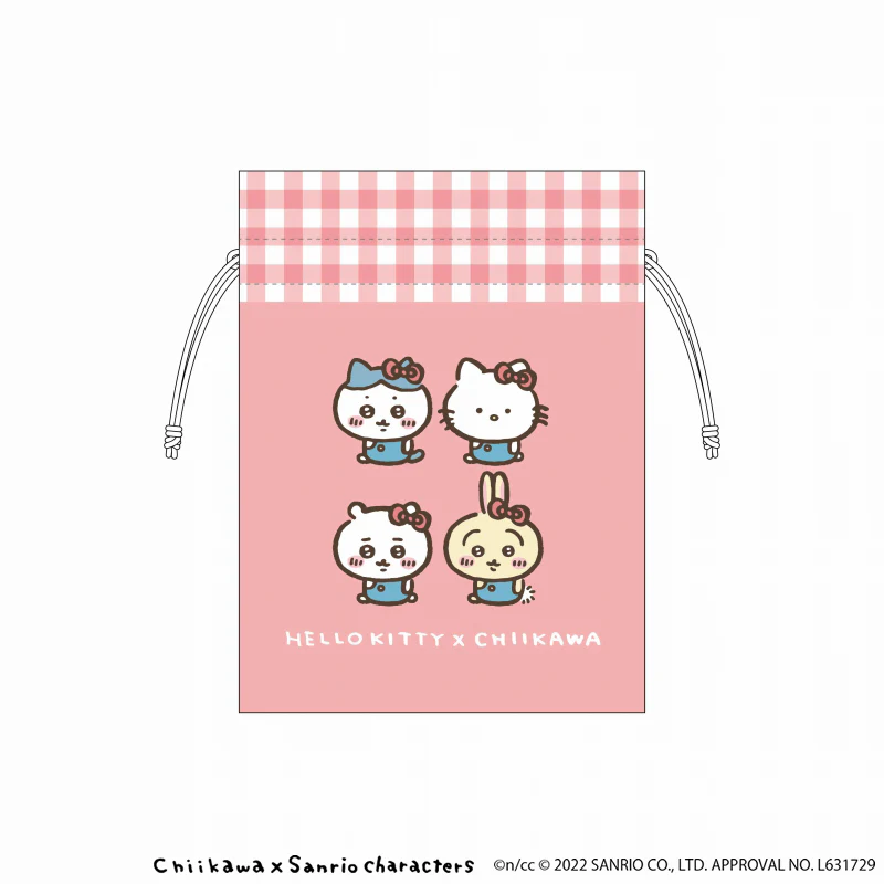 ちいかわ×サンリオキャラクターズ 豆巾着（HELLO KITTY×CHIIKAWA）